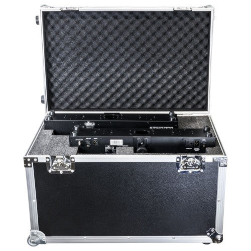 Dual Chauvet Intimidator Spot Duo 155 Flight Case with Pullout Handle and Wheels